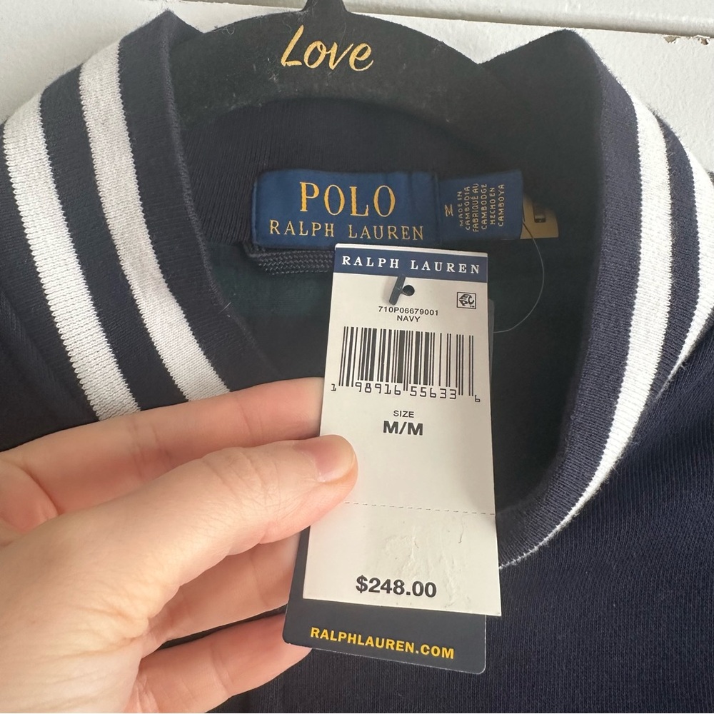 Polo Ralph Lauren Men’s Navy and White Varsity Letterman Jacket NWT - Picture 7 of 8